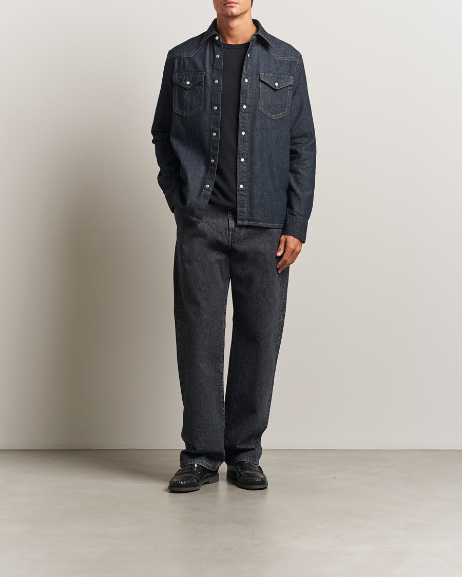 Men | Shirts | Filippa K | Loose Fit Workwear Jeans Washed Black