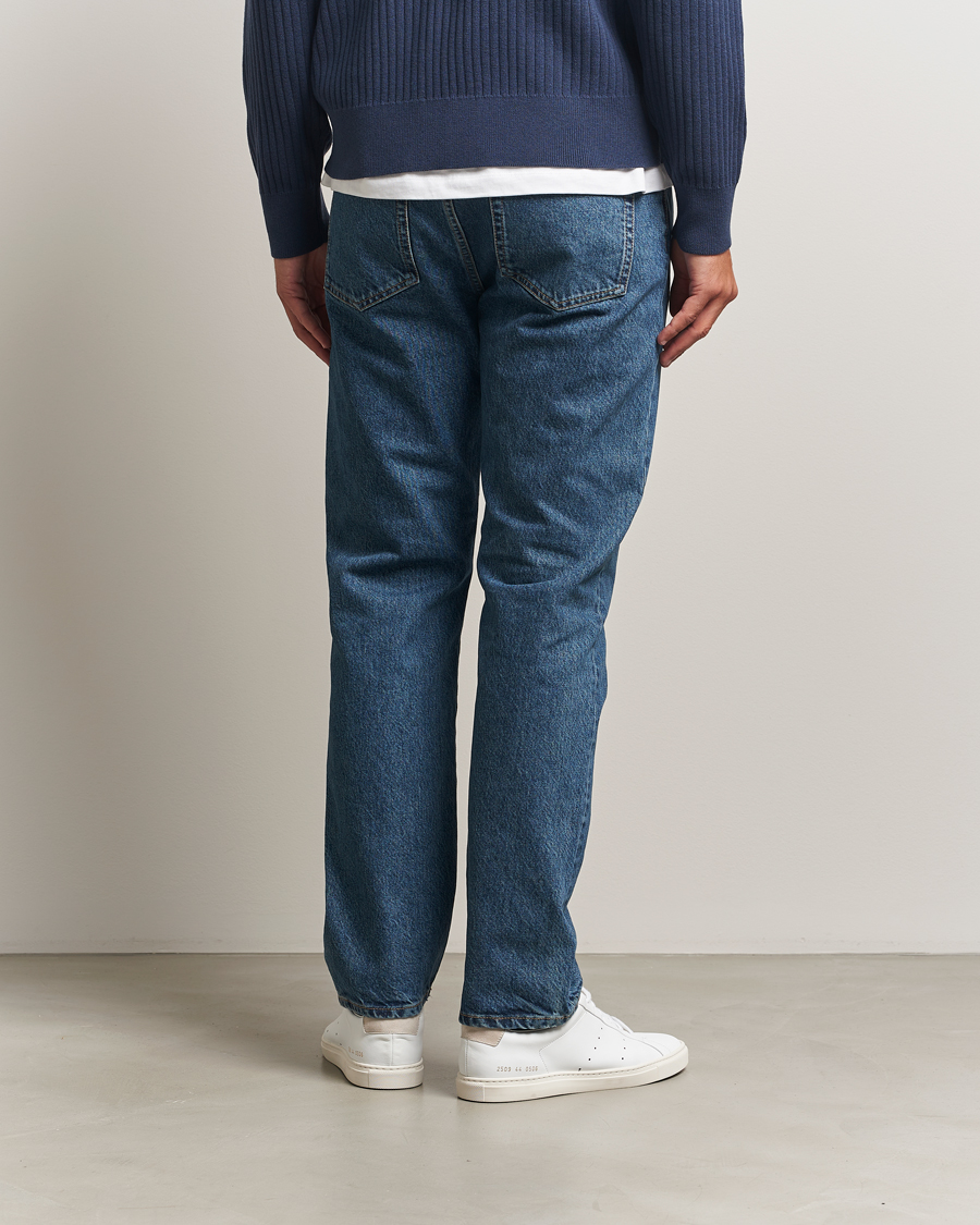 Men | Jeans | Filippa K | Tapered Cropped Jeans Washed Mid Blue