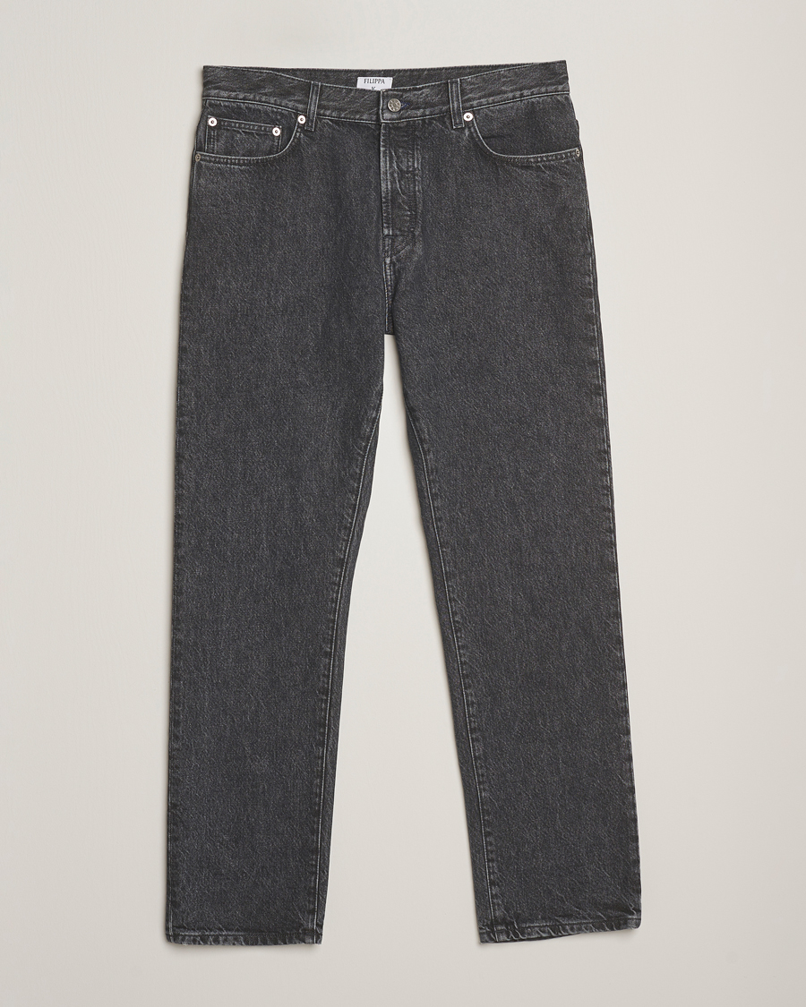 Men | Jeans | Filippa K | Tapered Cropped Jeans Washed Black