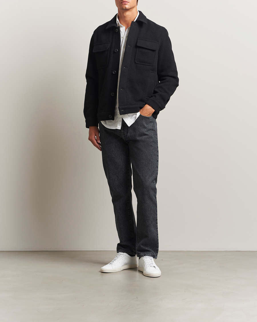 Men | Jeans | Filippa K | Tapered Cropped Jeans Washed Black