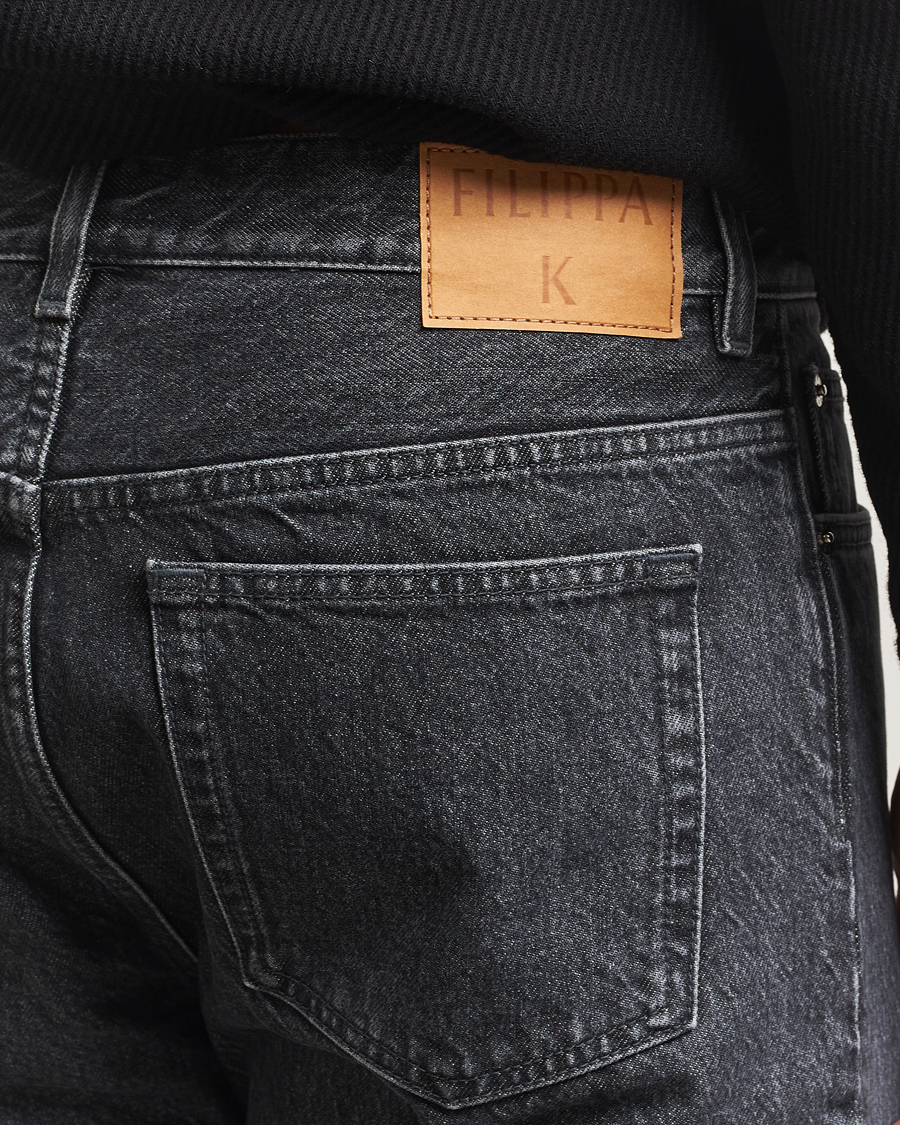 Men | Jeans | Filippa K | Tapered Cropped Jeans Washed Black