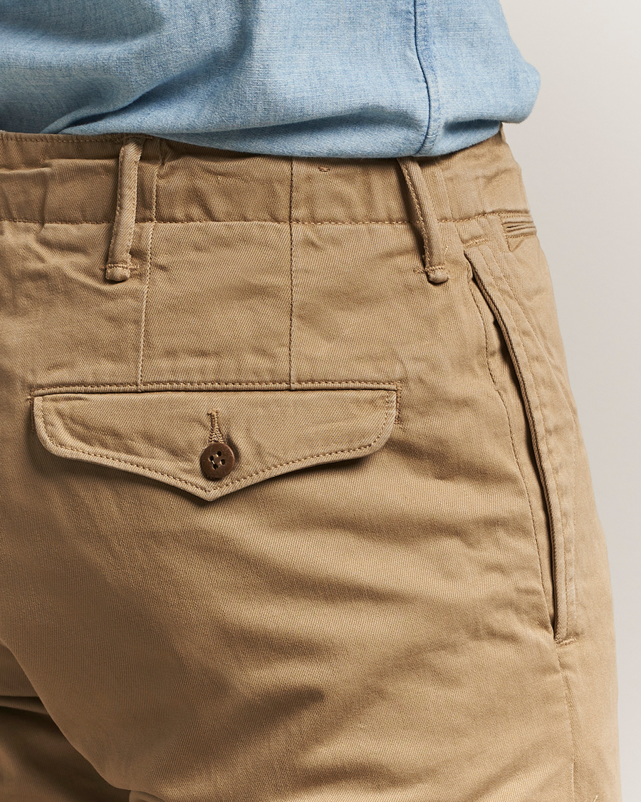 RRL Officers Flat Pants Military Khaki at CareOfCarl.com