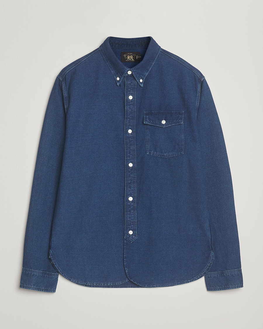 RRL Oxford Denim Shirt Indigo at CareOfCarl.com