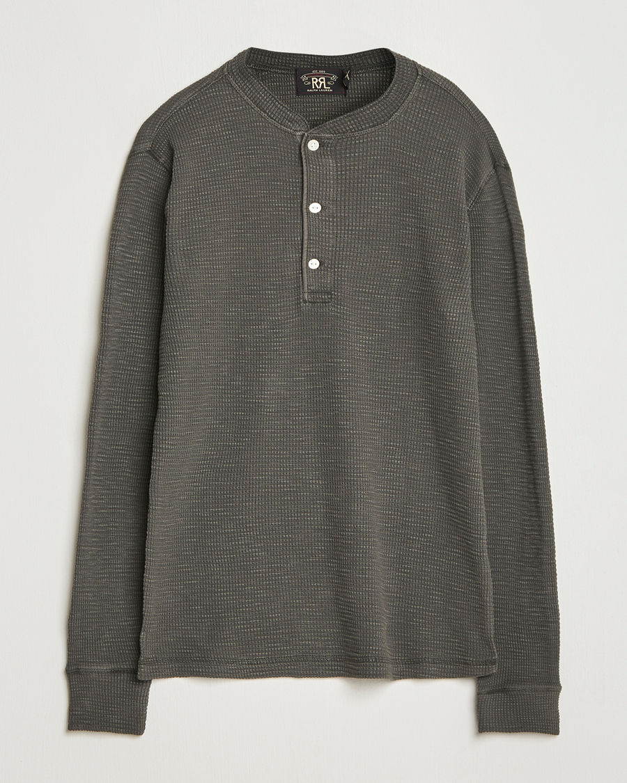 Men | Sweaters & Knitwear | RRL | Long Sleeve Henley Faded Black