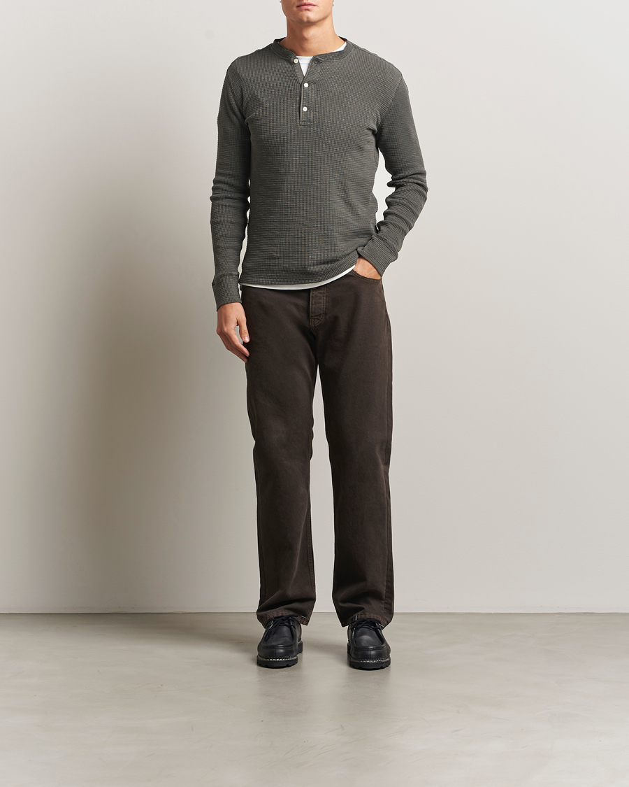 Men | Sweaters & Knitwear | RRL | Long Sleeve Henley Faded Black