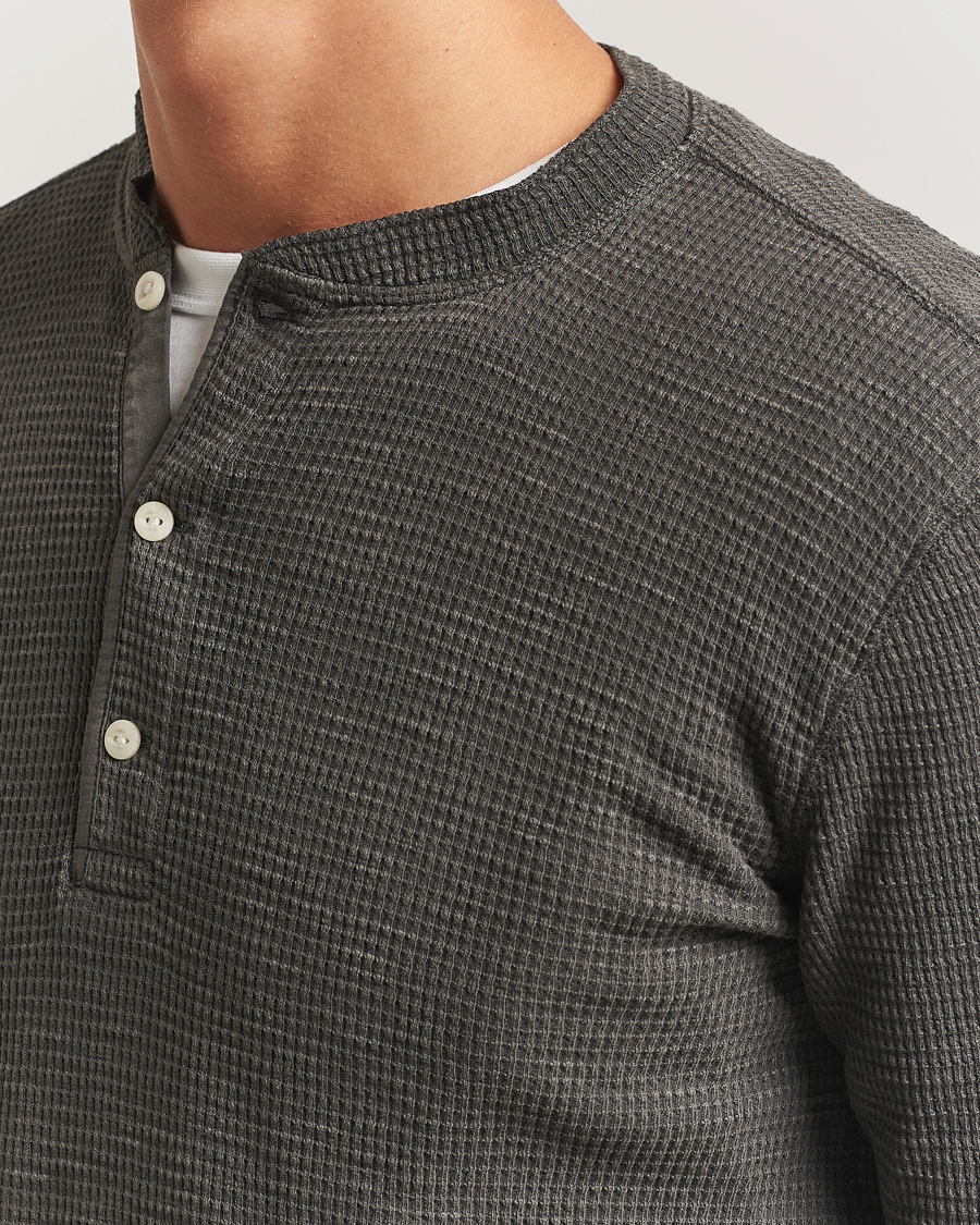 Men | Sweaters & Knitwear | RRL | Long Sleeve Henley Faded Black