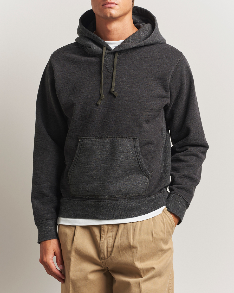 RRL Two Tone Hooded Sweatshirt Charcoal at CareOfCarl.com