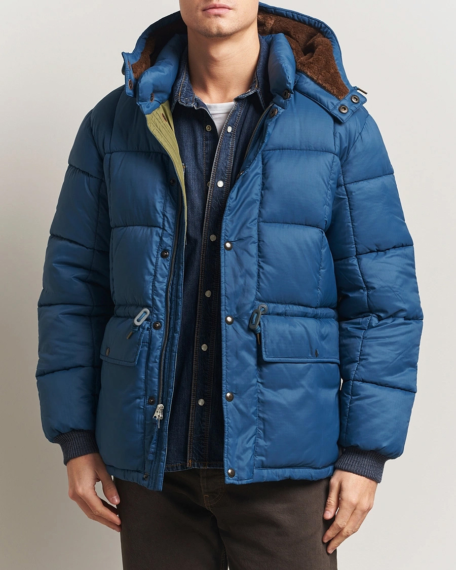RRL Ellis Down Parka Vintage Blue at CareOfCarl.com