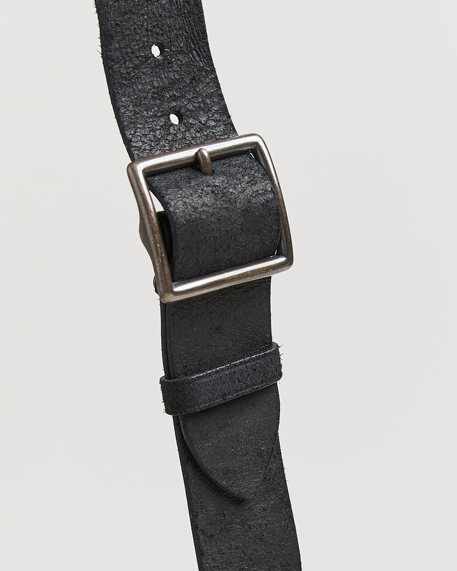 Men | Belts | RRL | Jones Tumbled Leather Belt Black
