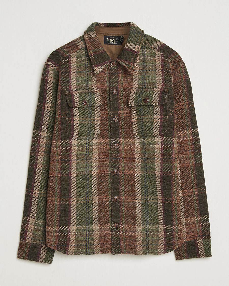 RRL Matlock Cashmere Shirt Jacket Olive at CareOfCarl.com