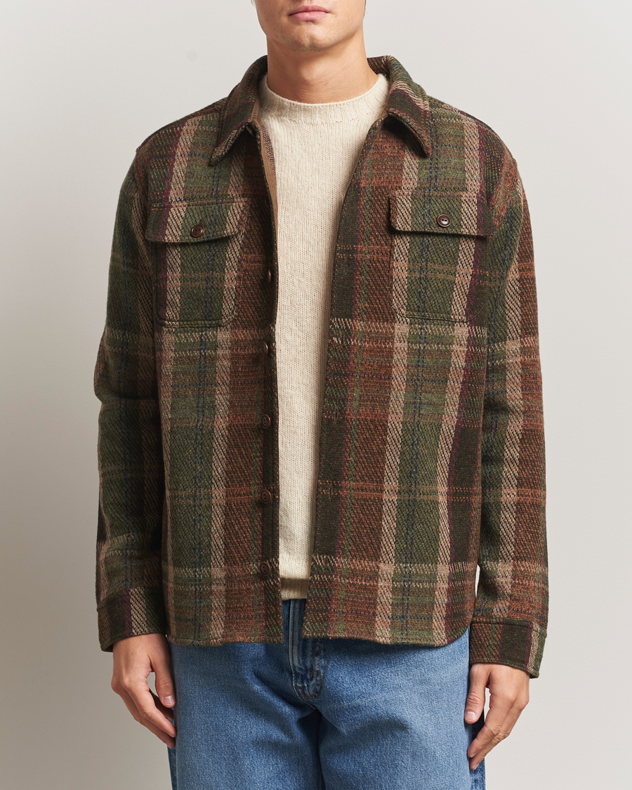 RRL Matlock Cashmere Shirt Jacket Olive at CareOfCarl.com