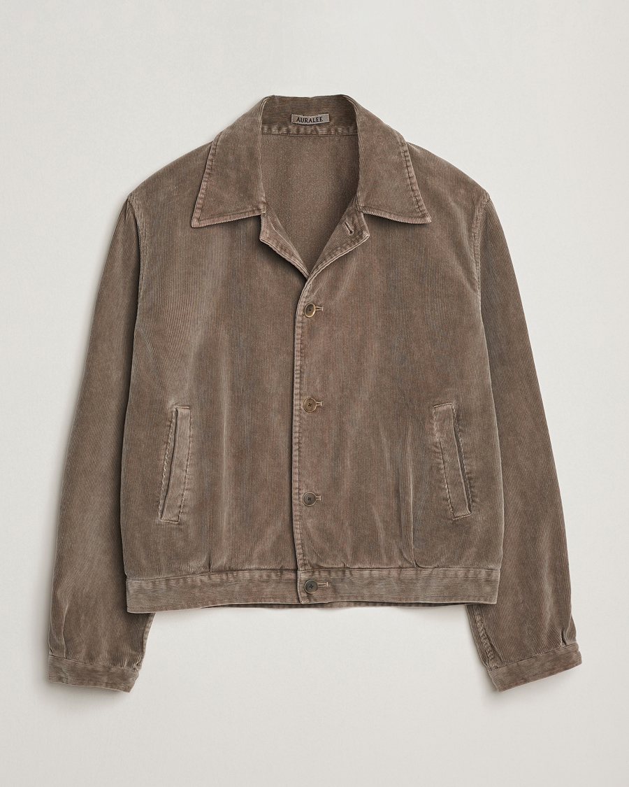Auralee Corduroy Bomber Jacket Olive at CareOfCarl.com
