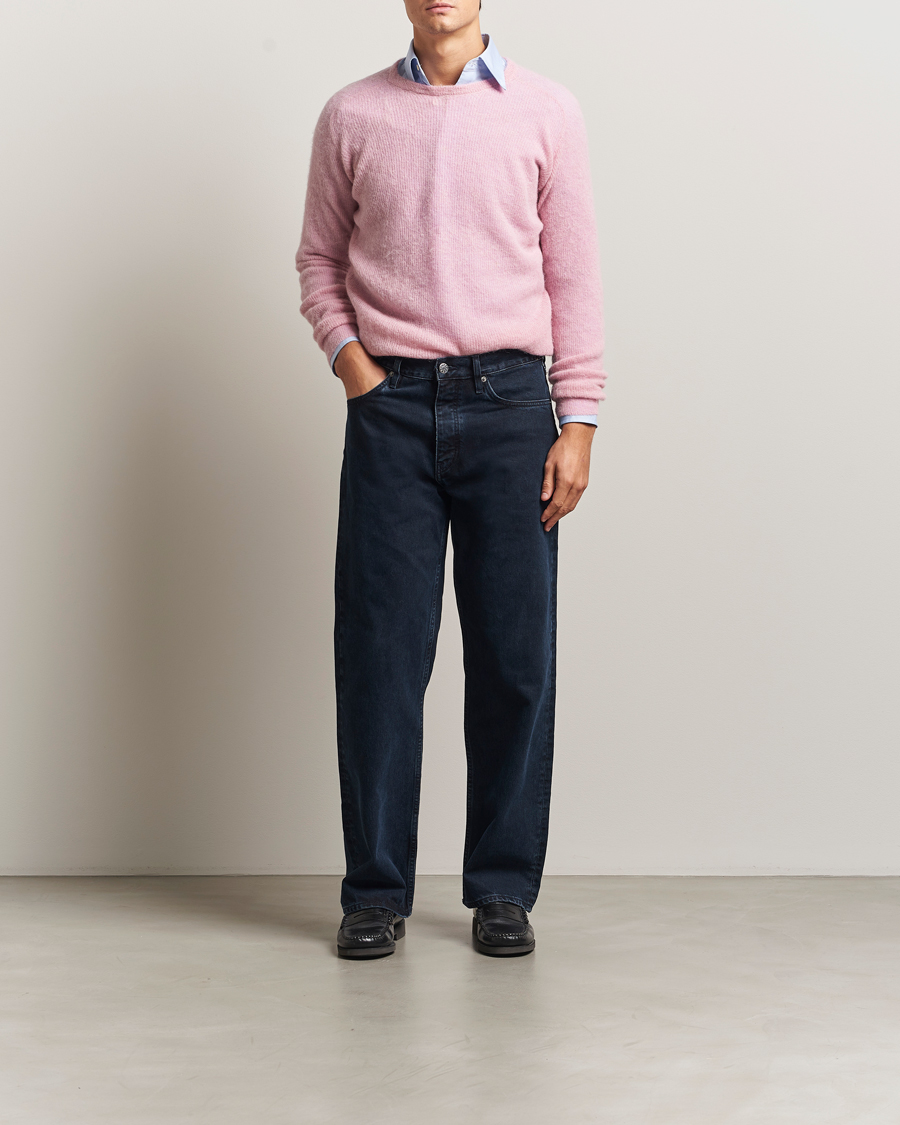 Men | Sweaters & Knitwear | Auralee | Baby Alpaca Sweater Pink