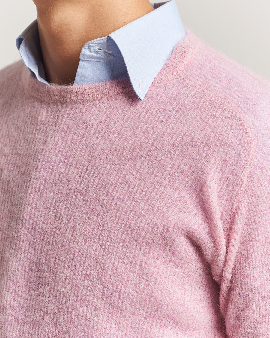 Men | Sweaters & Knitwear | Auralee | Baby Alpaca Sweater Pink