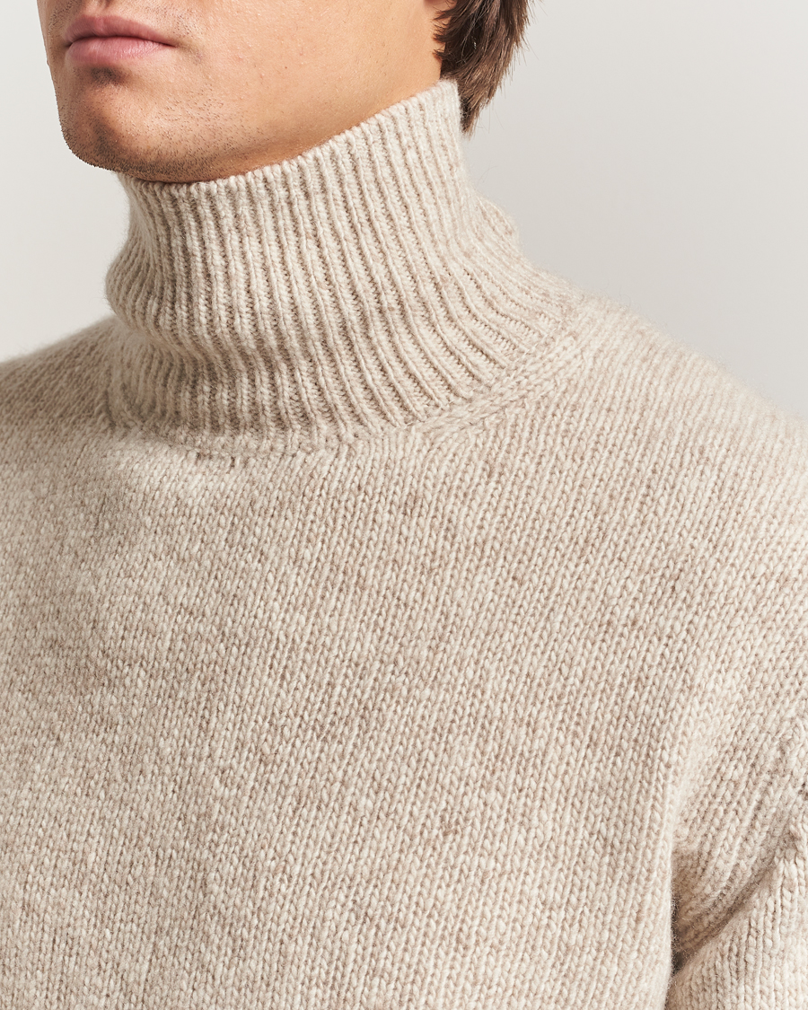 Men | Sweaters & Knitwear | Auralee | Cashmere Melange Rollneck Beige