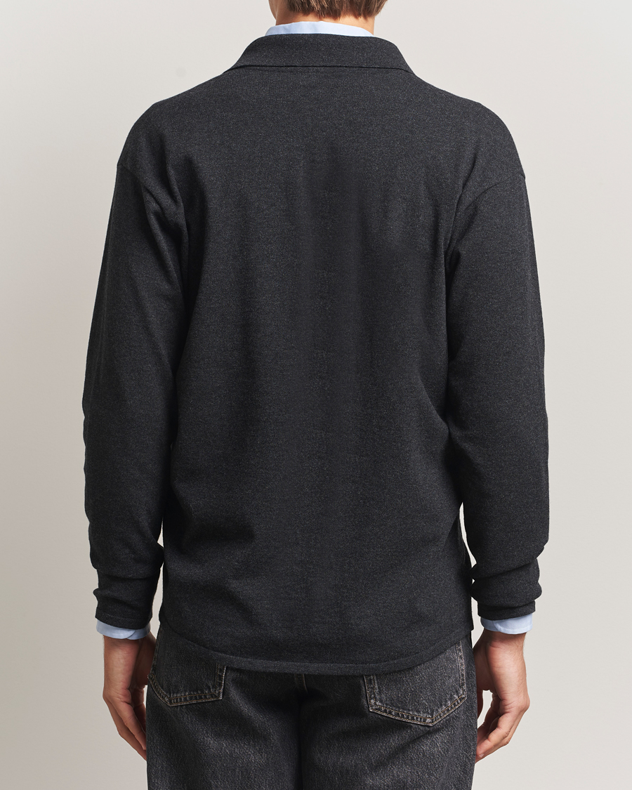 Auralee Wool Knit Shirt Cardigan Charcoal at CareOfCarl.com