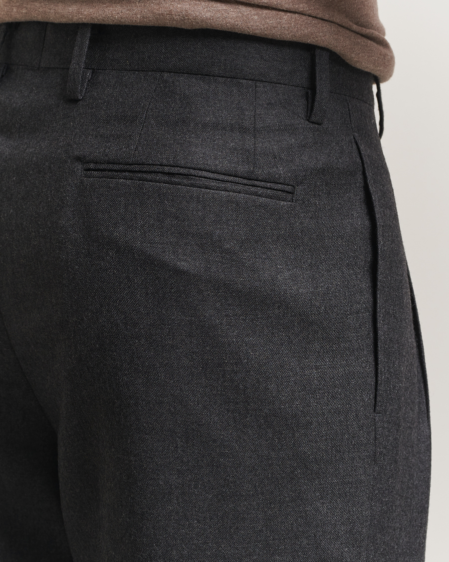 Men | Trousers | Auralee | Superlight Flannel Slacks Charcoal