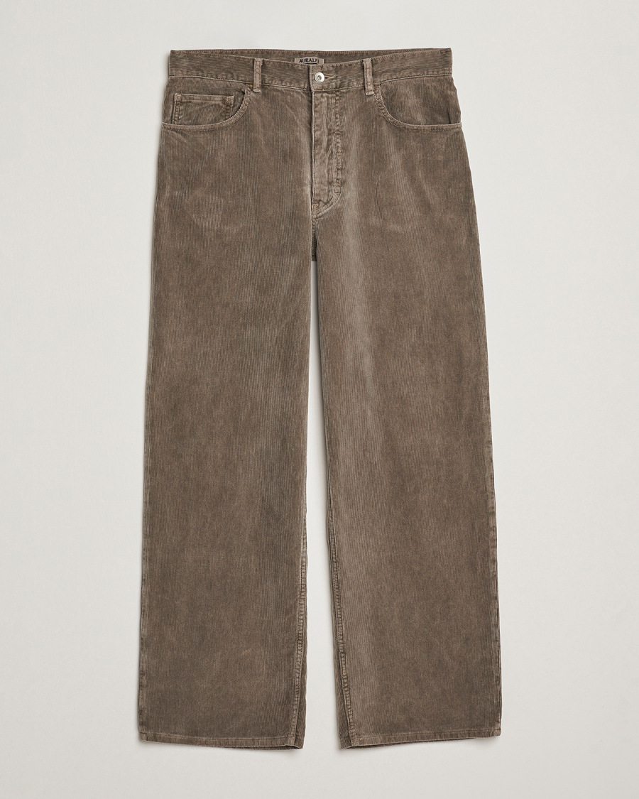 Men | Trousers | Auralee | Dyed Corduroy 5-Pocket Pants Olive