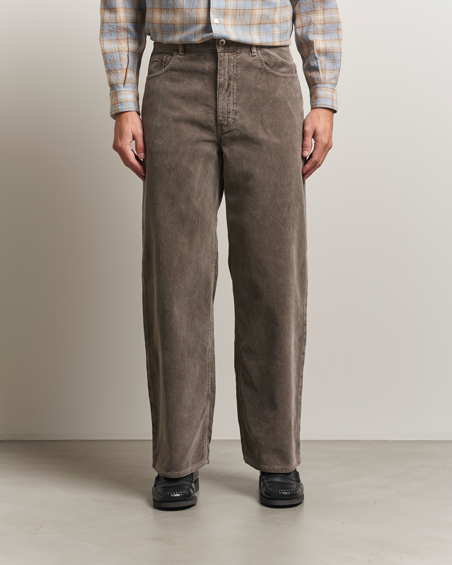 Men | Trousers | Auralee | Dyed Corduroy 5-Pocket Pants Olive