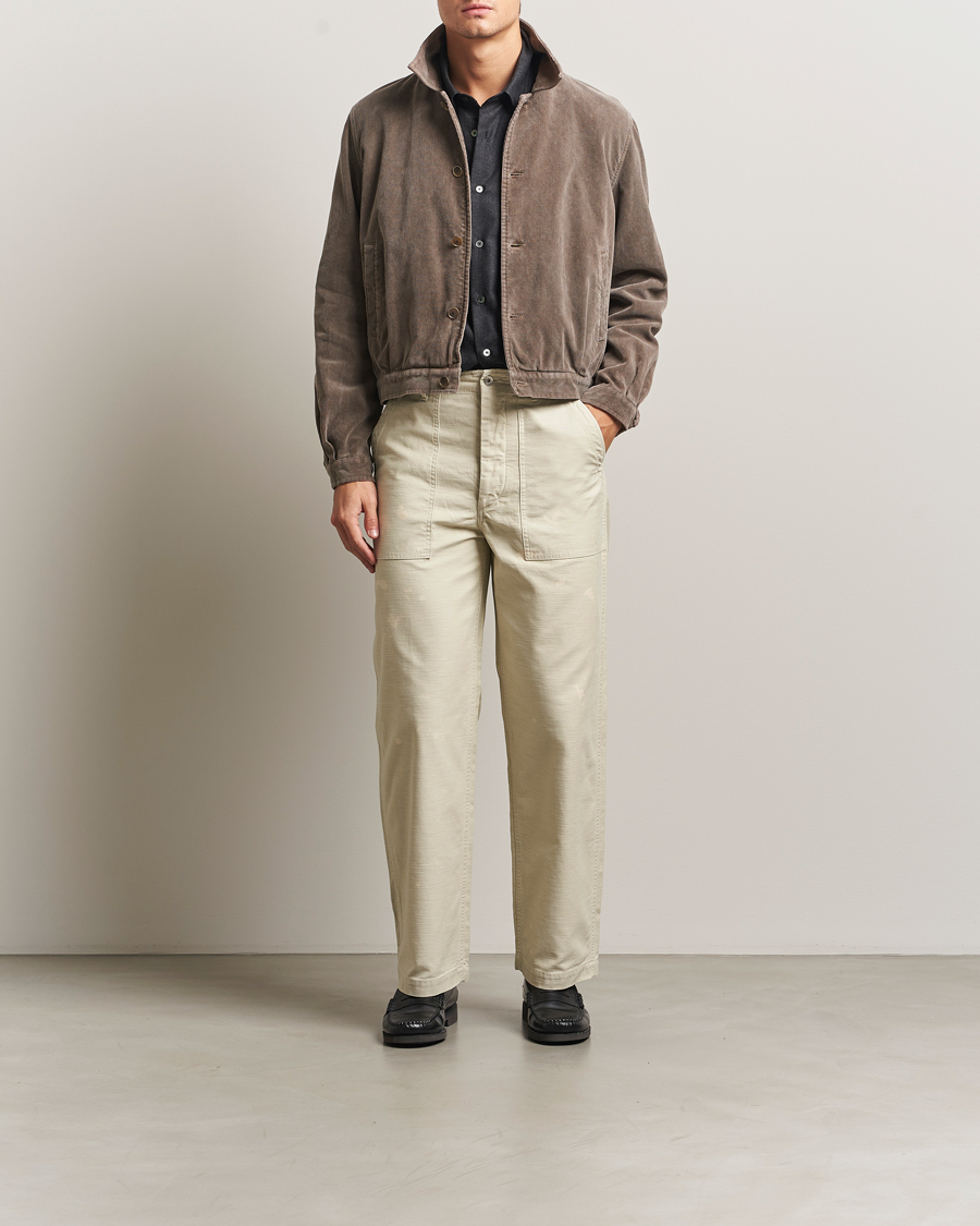 Men | Trousers | Auralee | Bleached Satin Baker Pants Ivory