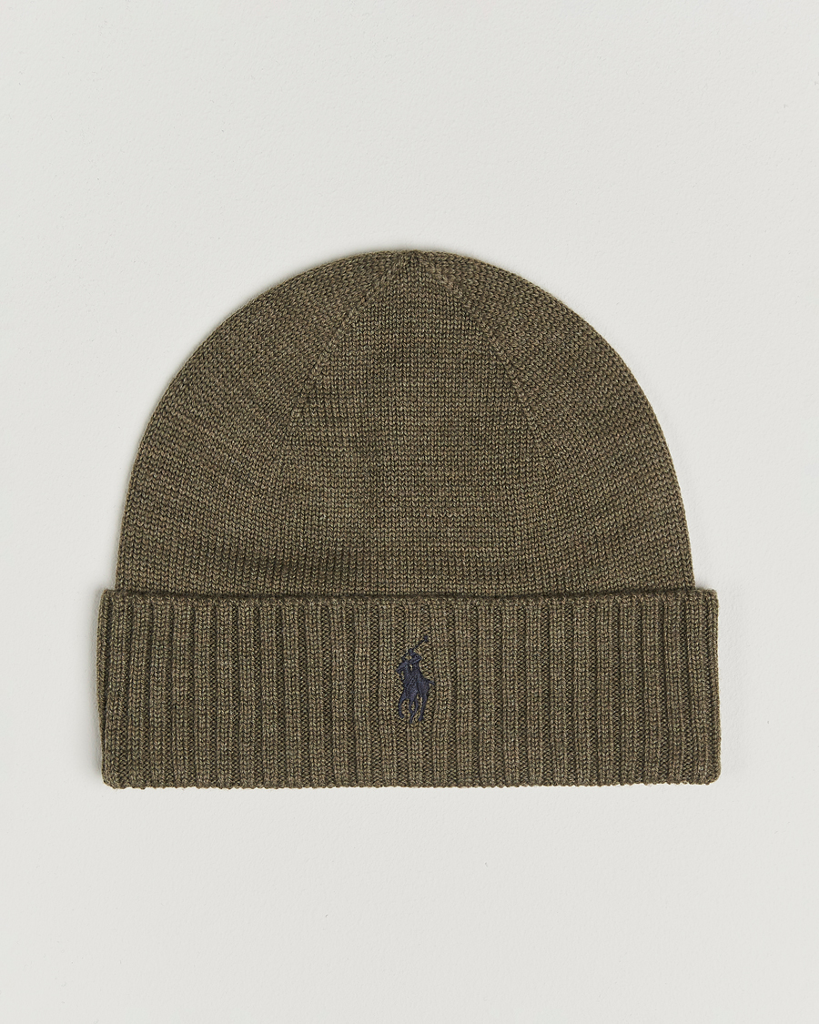 Men | Beanies | Polo Ralph Lauren | Merino Beanie Light Cargo Olive