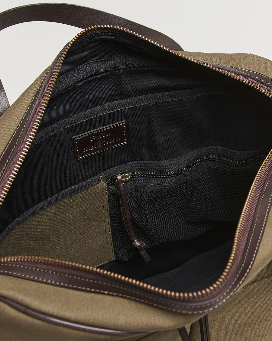 Men | Polo Ralph Lauren Commuter Canvas Messenger Bag Defender Green/Brown | Polo Ralph Lauren | Commuter Canvas Messenger Bag Defender Green/Brown