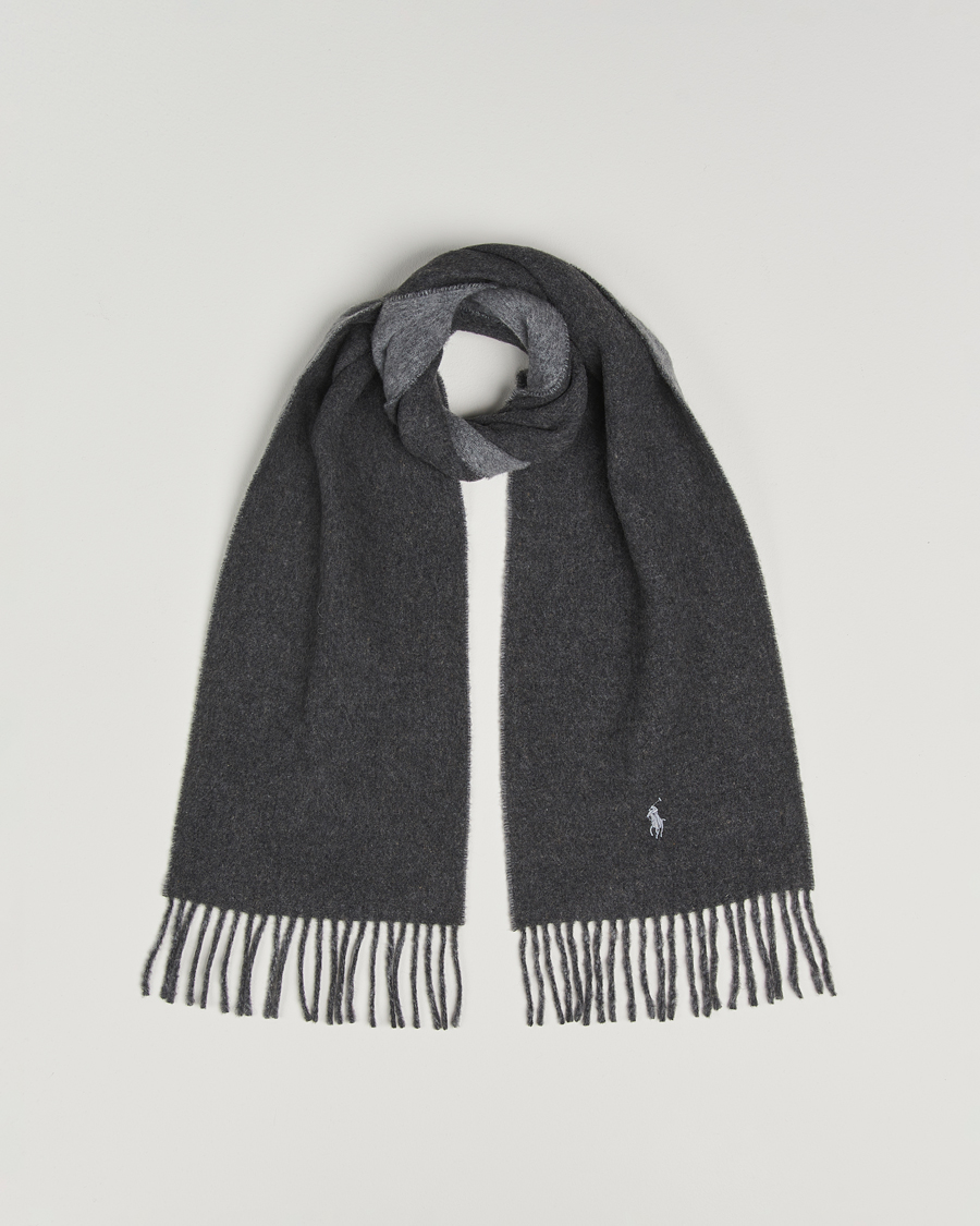 Polo Ralph Lauren Reversible Wool Scarf Grey Heather at CareOfCarl.com