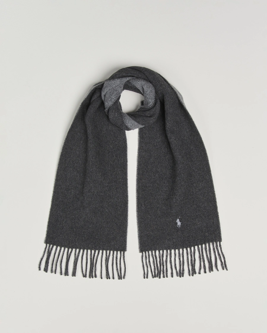 Men | Scarves | Polo Ralph Lauren | Reversible Wool Scarf Grey Heather