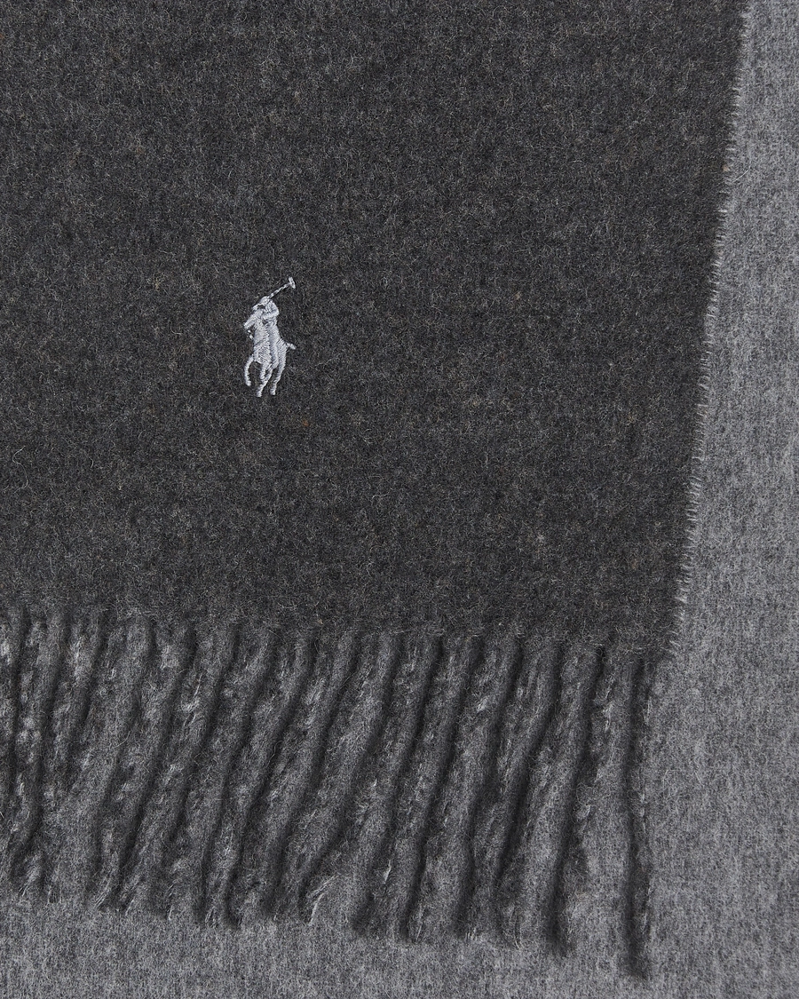 Men | Scarves | Polo Ralph Lauren | Reversible Wool Scarf Grey Heather