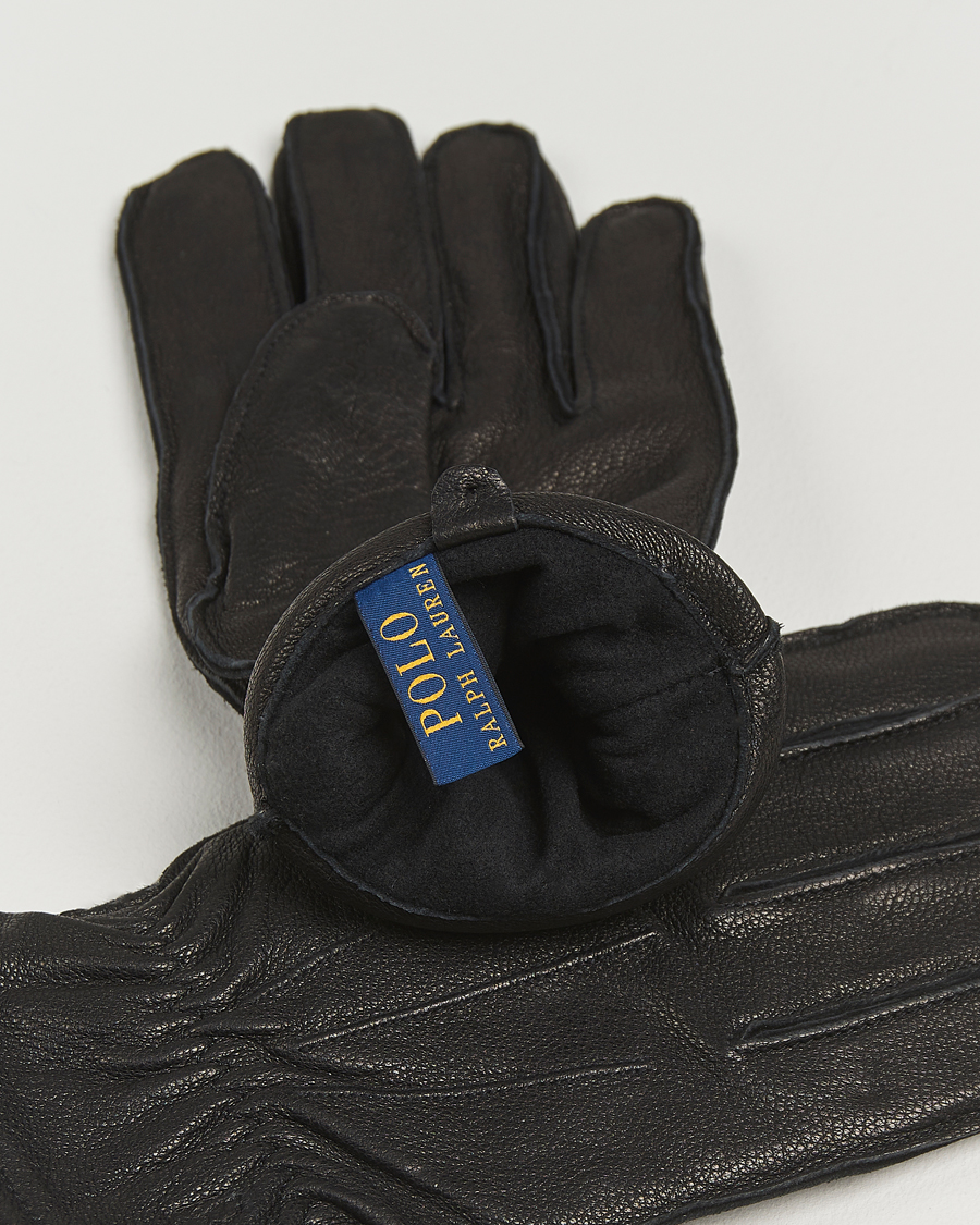 Men | Polo Ralph Lauren Full Grain Leather Gloves Black | Polo Ralph Lauren | Full Grain Leather Gloves Black