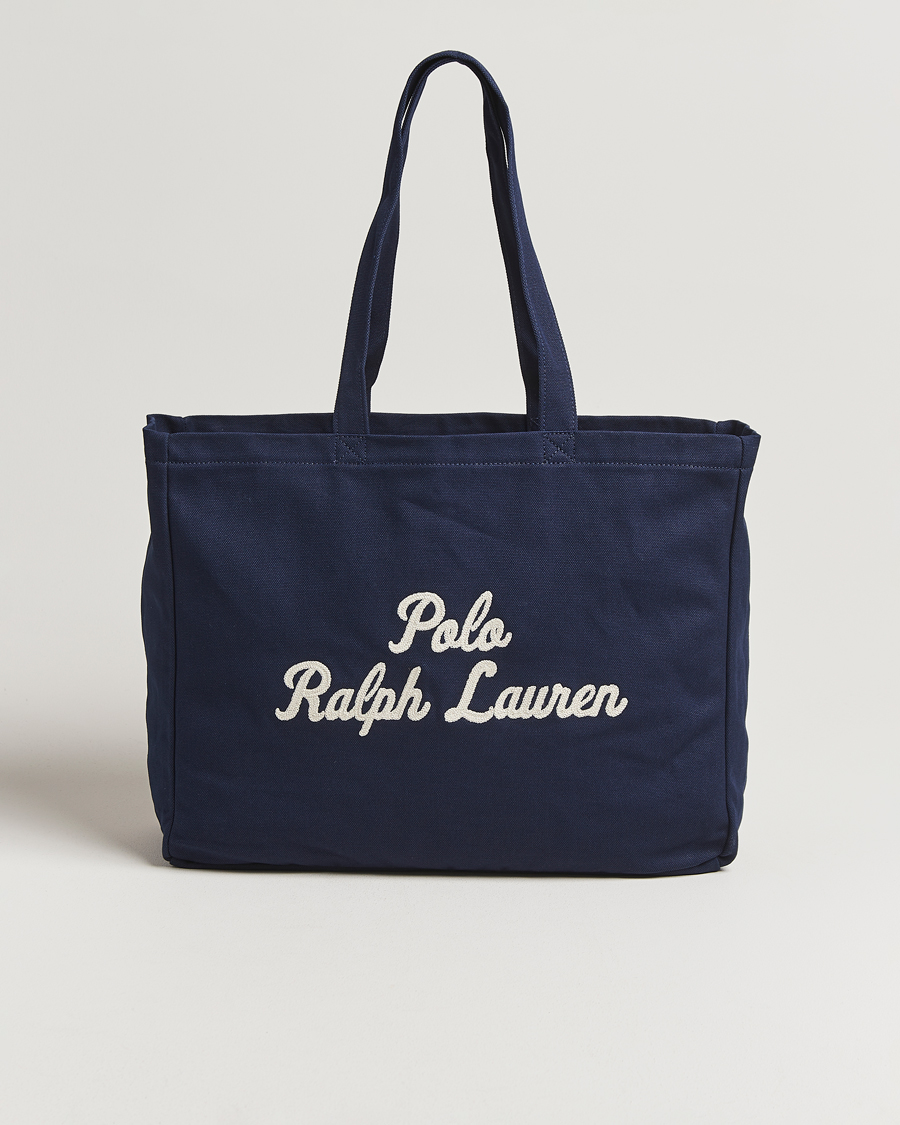 バッグ Ralph Lauren canvas boston bag navy Polo Ralph Lauren Canvas Logo Tote Bag Newport Navy at CareOfCarl.com