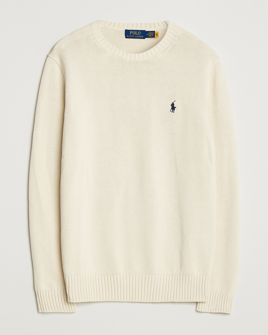 Men | Sweaters & Knitwear | Polo Ralph Lauren | Cotton Crew Neck Sweater Andover Cream