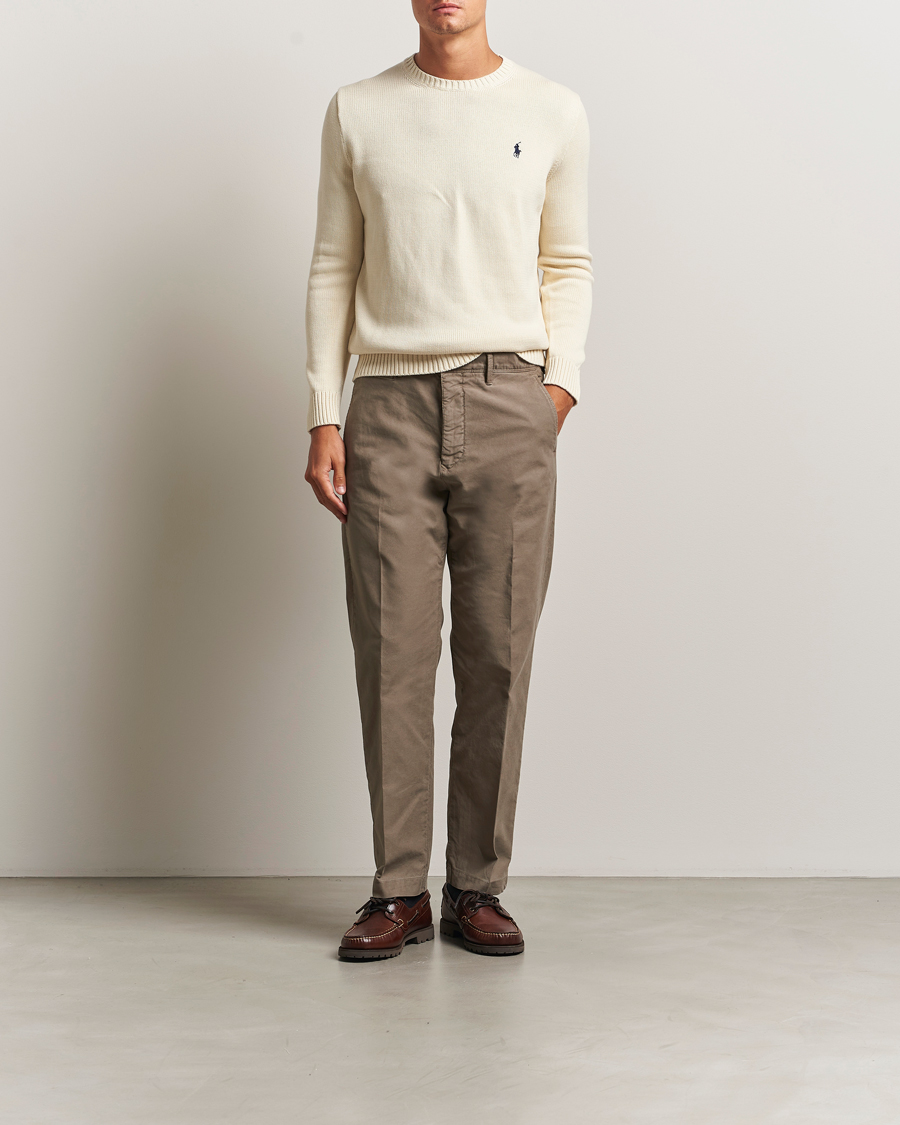 Men | Sweaters & Knitwear | Polo Ralph Lauren | Cotton Crew Neck Sweater Andover Cream
