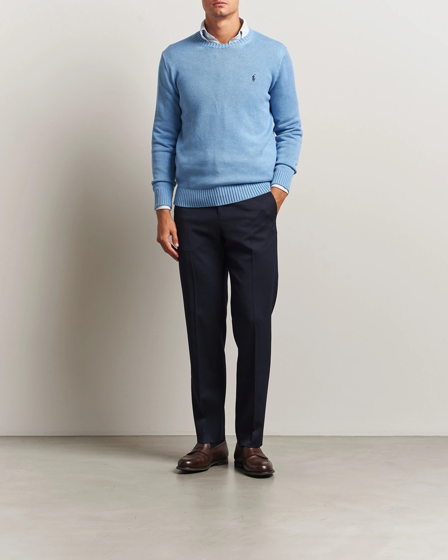 Men | Sweaters & Knitwear | Polo Ralph Lauren | Cotton Crew Neck Sweater Soft Royal Heather