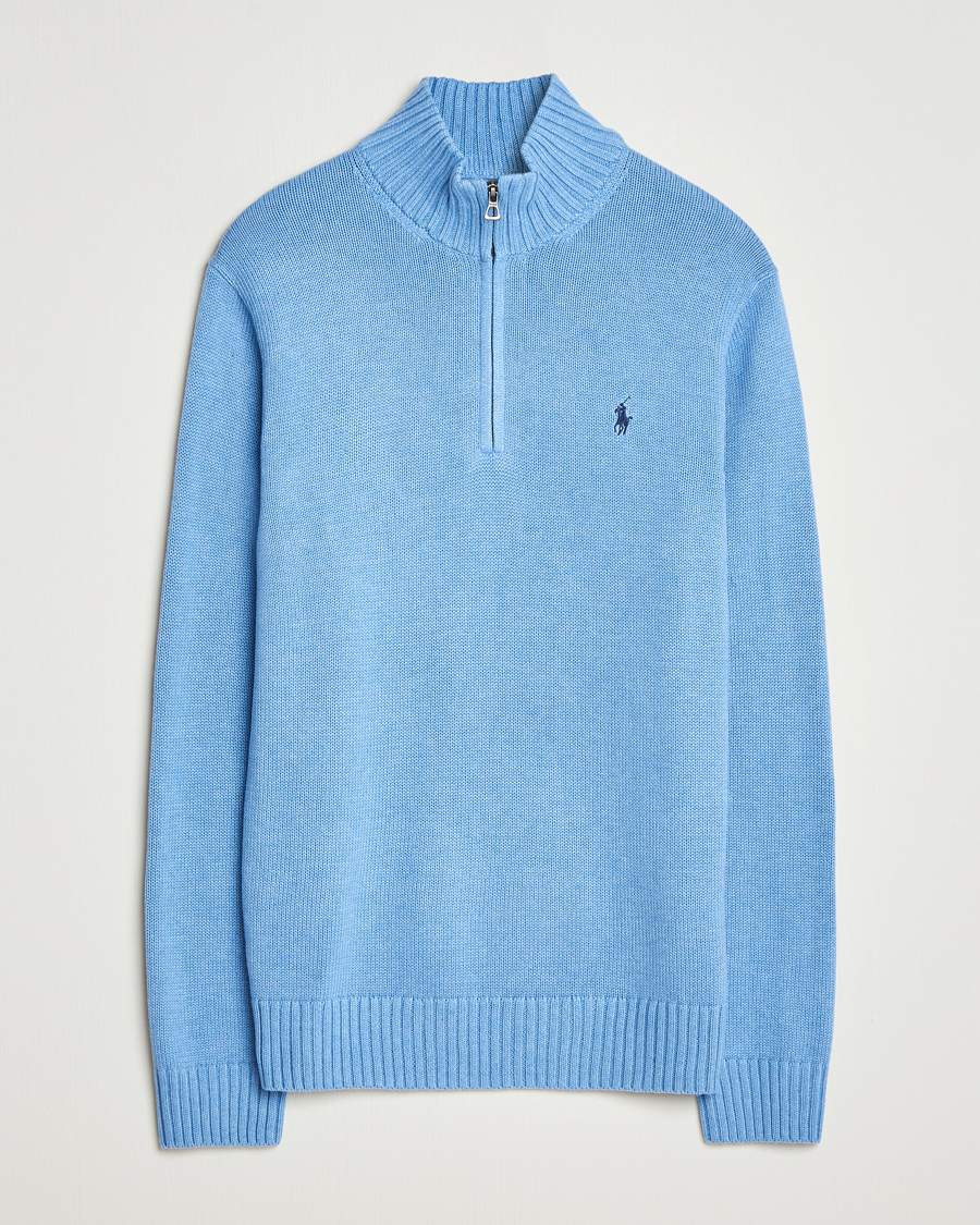 Polo Ralph Lauren Cotton Pullover Half Zip Soft Royal Heather at