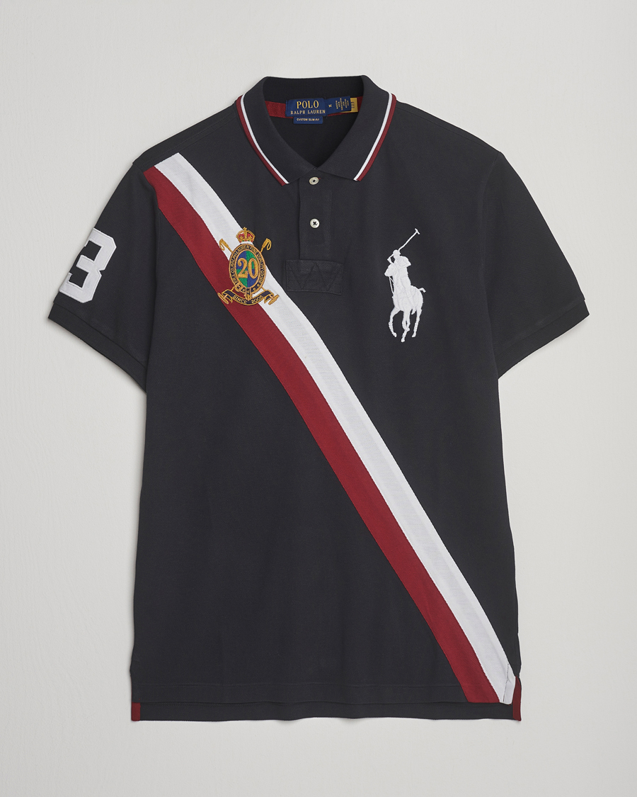 Polo Ralph Lauren Diagonal Stripe Big Pony Polo Polo Black