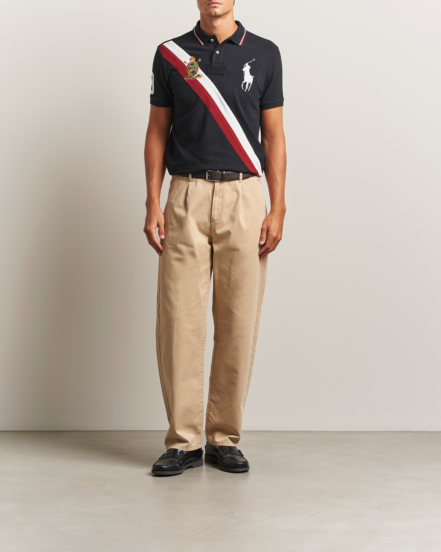 Men | Polo Shirts | Polo Ralph Lauren | Diagonal Stripe Big Pony Polo Polo Black