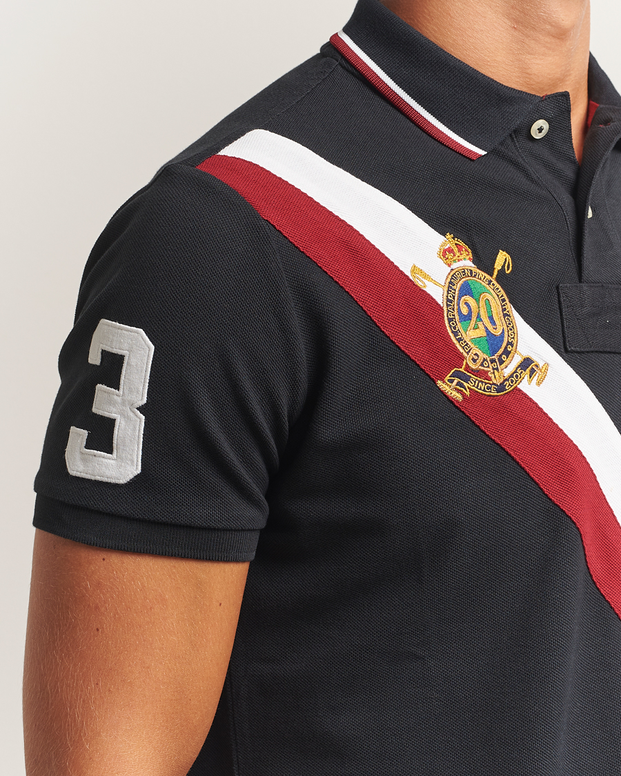 Men | Polo Shirts | Polo Ralph Lauren | Diagonal Stripe Big Pony Polo Polo Black