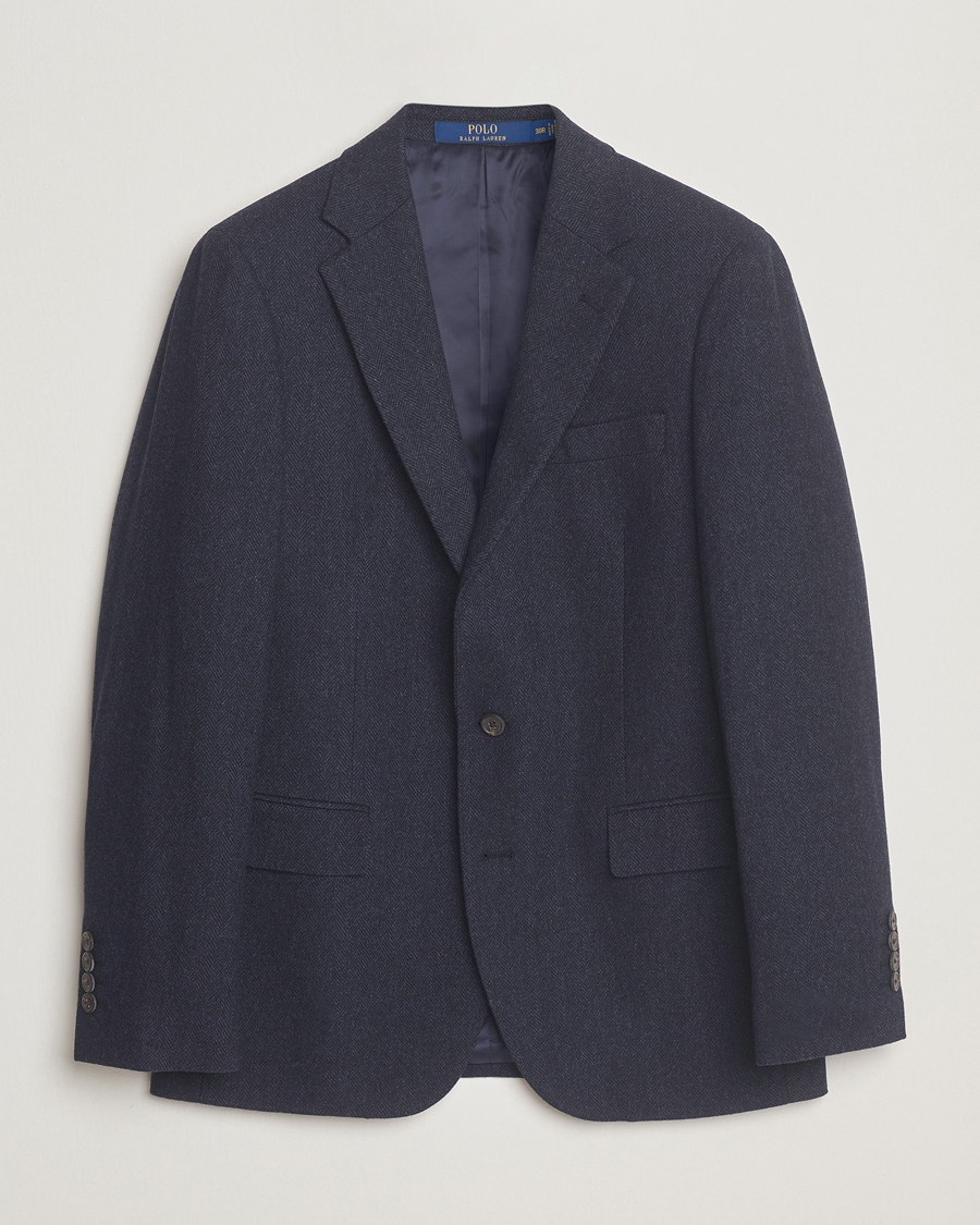 Men | Blazers | Polo Ralph Lauren | Single Breasted Herringbone Sportcoat Navy