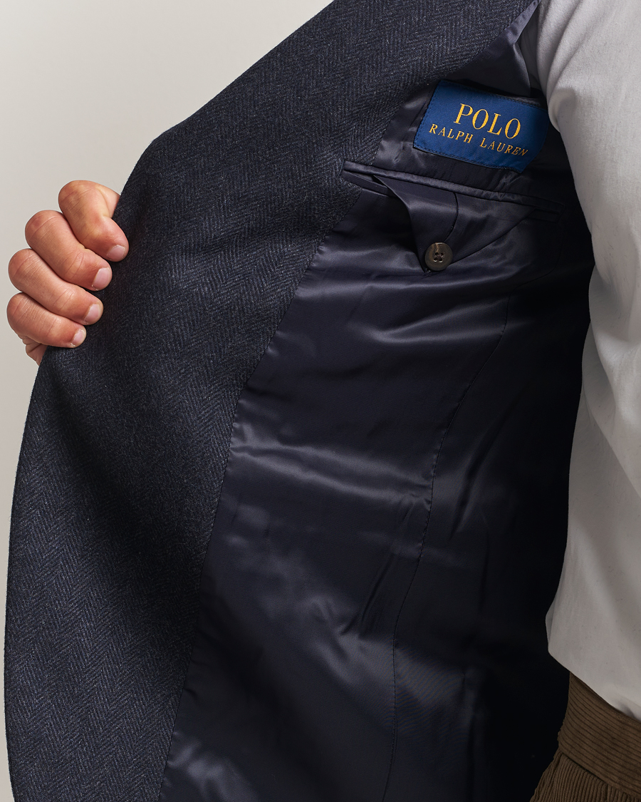 Men | Blazers | Polo Ralph Lauren | Single Breasted Herringbone Sportcoat Navy