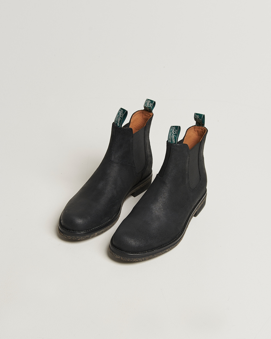 Polo Ralph Lauren Radford Chelsea Boot Black Rough-Out Suede at