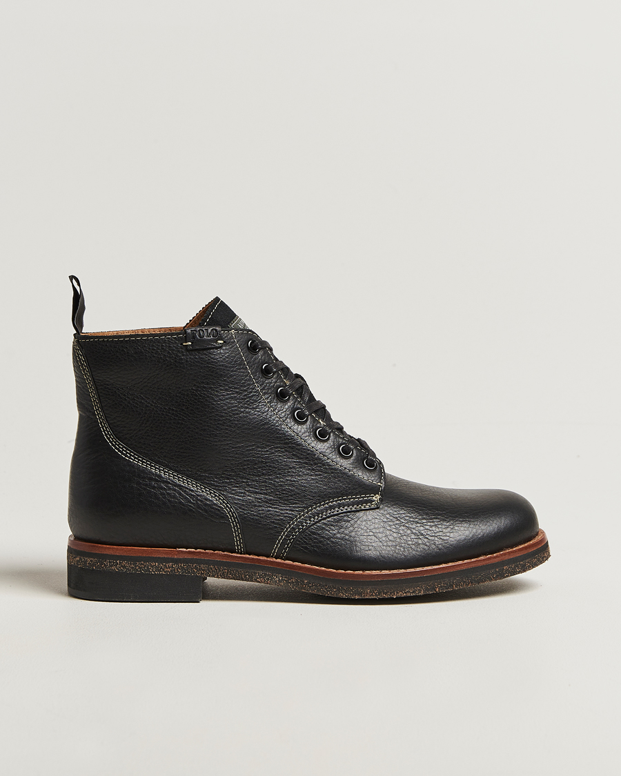 Polo Ralph Lauren Radford Oiled Leather Boot Black Calf at