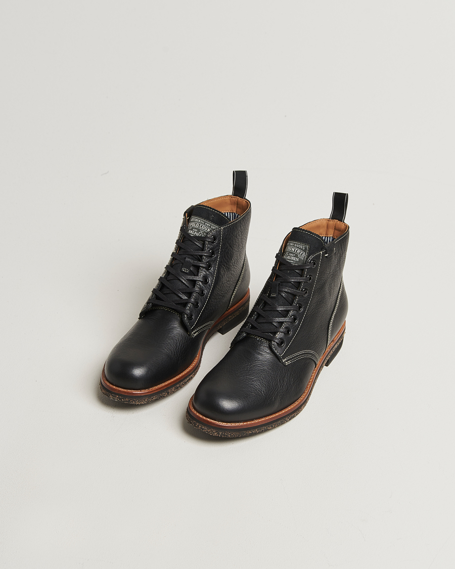 Polo Ralph Lauren Radford Oiled Leather Boot Black Calf at