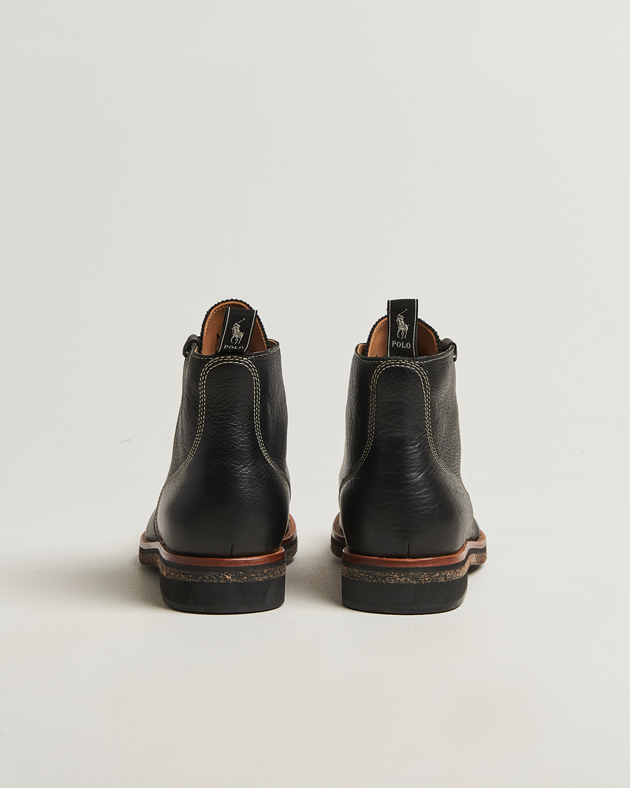 Polo Ralph Lauren Radford Oiled Leather Boot Black Calf at