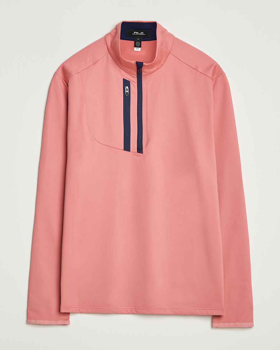 Men | Golf Clothing | RLX Ralph Lauren | Luxury Jersey Half Zip Desert Rose