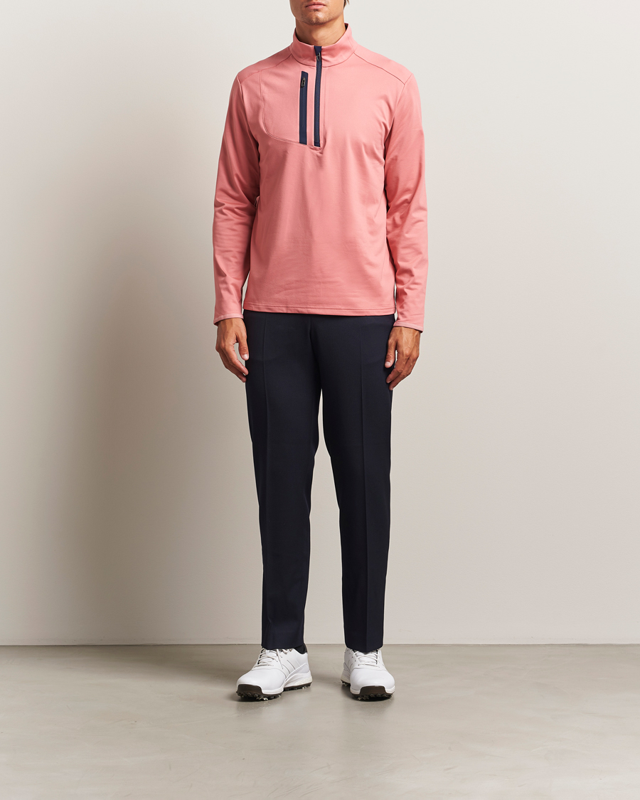 Men | Golf Clothing | RLX Ralph Lauren | Luxury Jersey Half Zip Desert Rose
