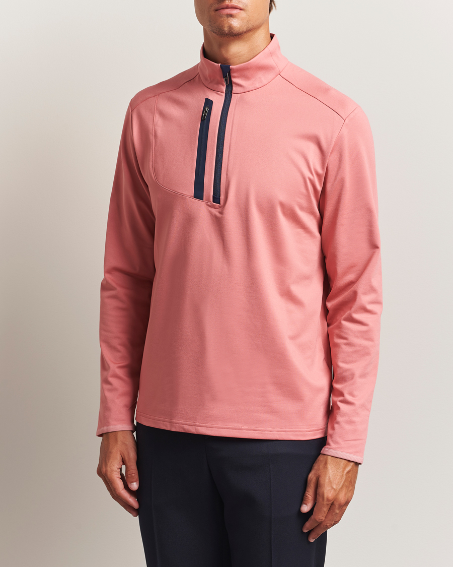 Men | Golf Clothing | RLX Ralph Lauren | Luxury Jersey Half Zip Desert Rose