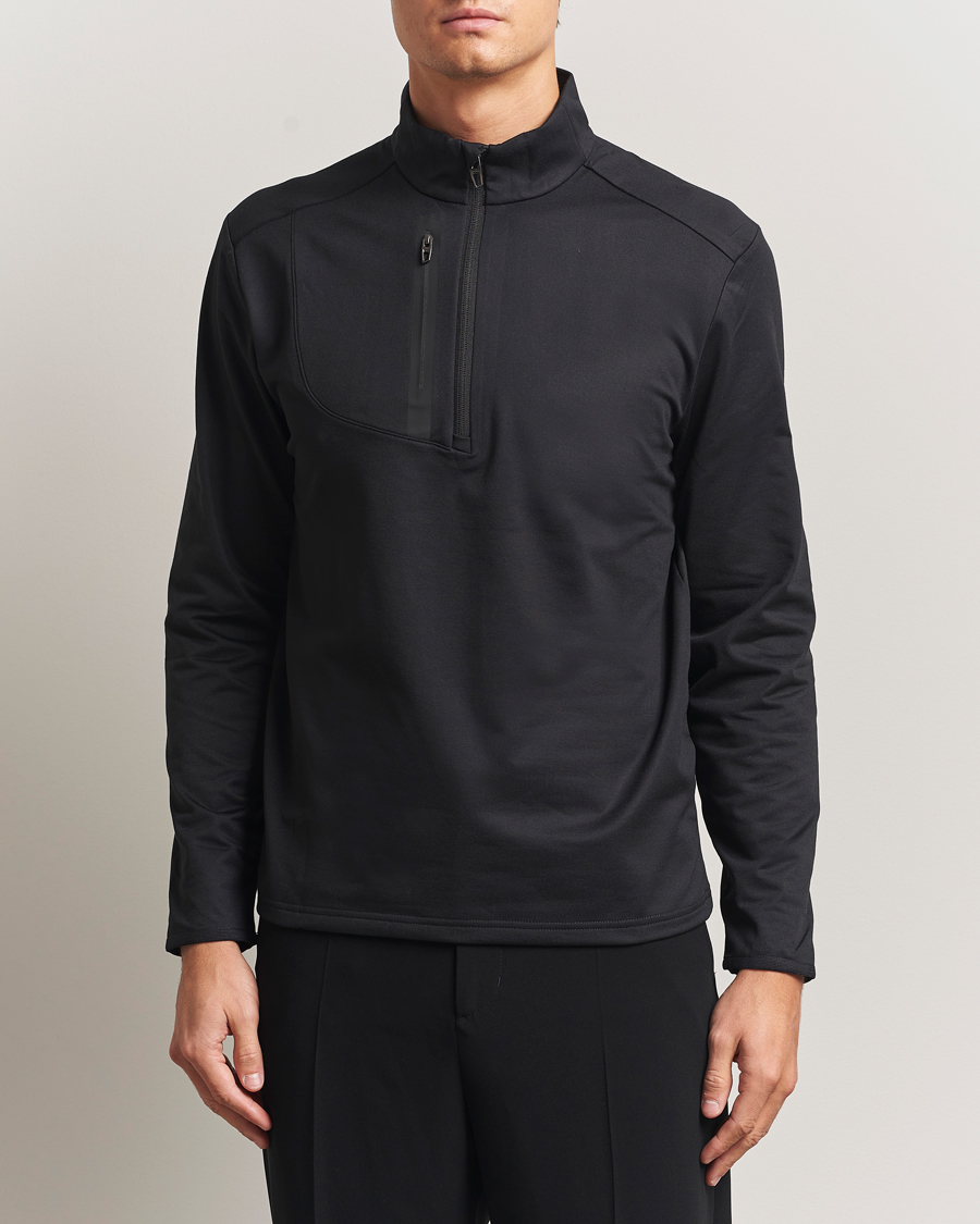 Men | Golf Clothing | RLX Ralph Lauren | Luxury Jersey Half Zip Polo Black
