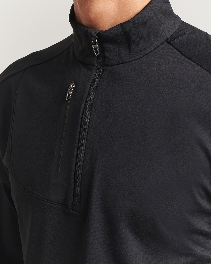 Men | Golf Clothing | RLX Ralph Lauren | Luxury Jersey Half Zip Polo Black