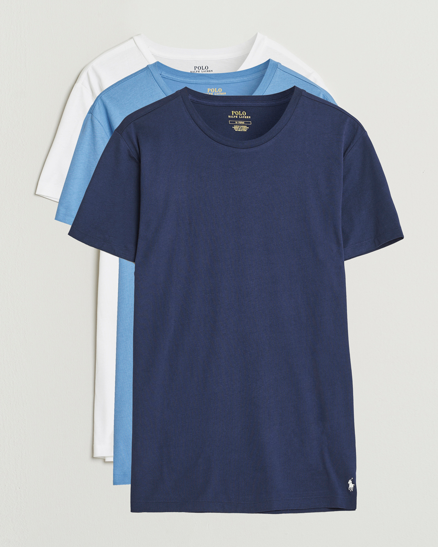 Men | T-Shirts | Polo Ralph Lauren | 3-Pack Crew Neck T-Shirt Blue/White/Navy
